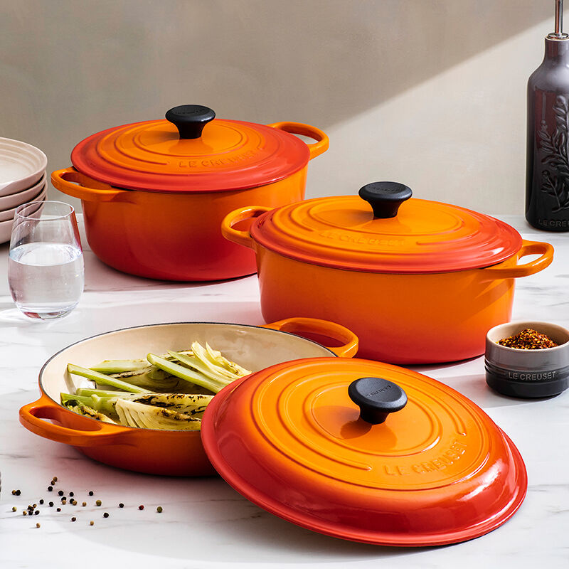 Cast Iron Braisers and Dutch Ovens Set Le Creuset